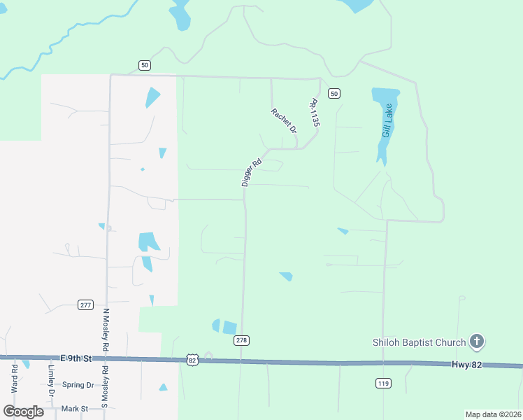 map of restaurants, bars, coffee shops, grocery stores, and more near 1534 Vanderbilt Road in Texarkana