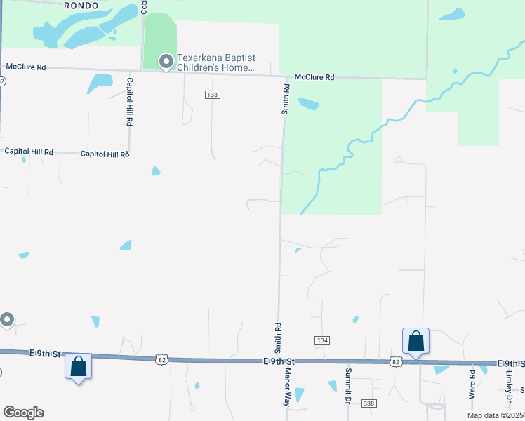 map of restaurants, bars, coffee shops, grocery stores, and more near 1503 Smith Road in Texarkana
