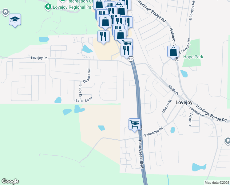 map of restaurants, bars, coffee shops, grocery stores, and more near 2060 Registry Drive in Hampton