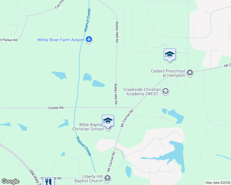 map of restaurants, bars, coffee shops, grocery stores, and more near 1152 Babbs Mill Road in Hampton