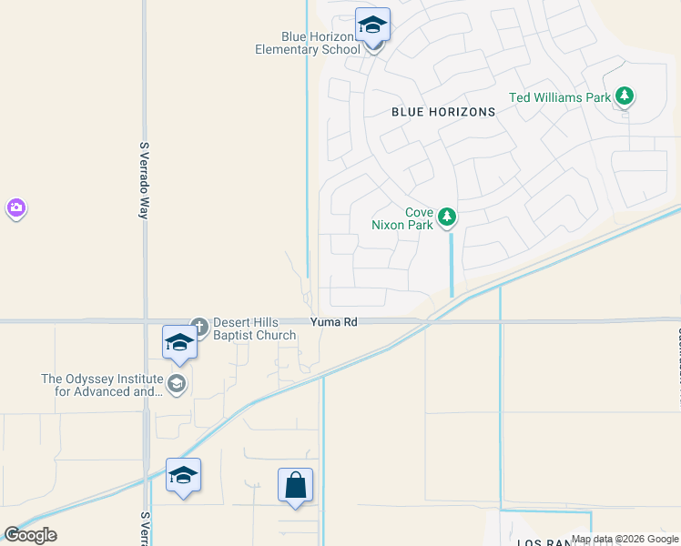 map of restaurants, bars, coffee shops, grocery stores, and more near 20267 West Hadley Street in Buckeye