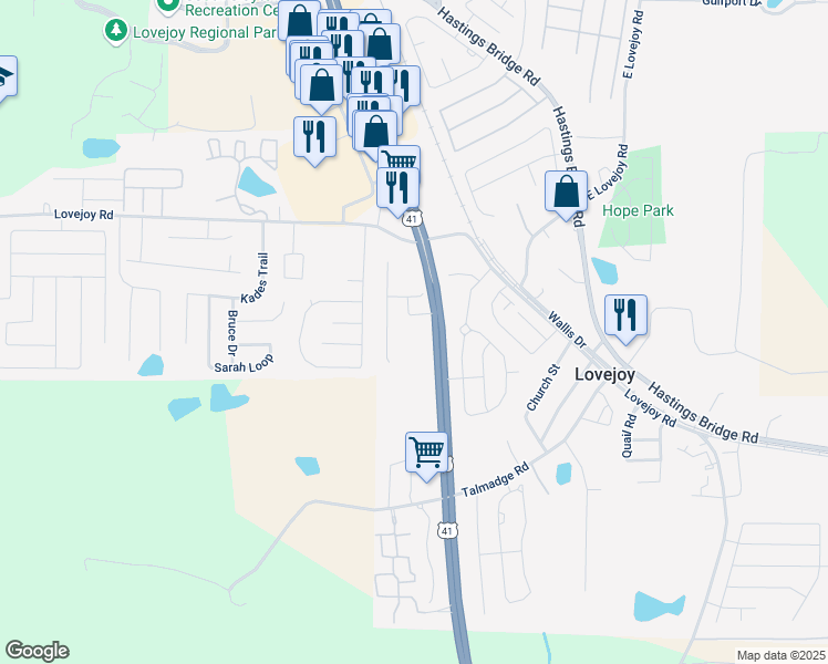 map of restaurants, bars, coffee shops, grocery stores, and more near 11692 Mendenhall Court in Hampton
