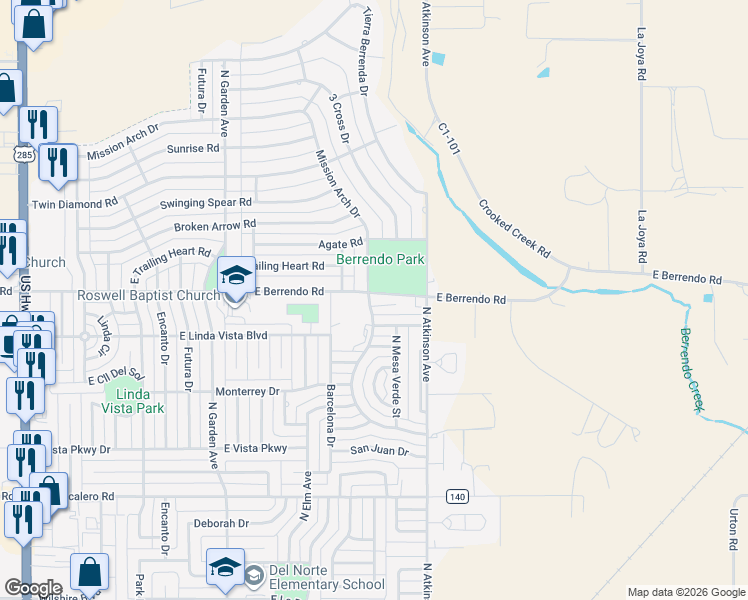 map of restaurants, bars, coffee shops, grocery stores, and more near 1 EC Tucker Court in Roswell