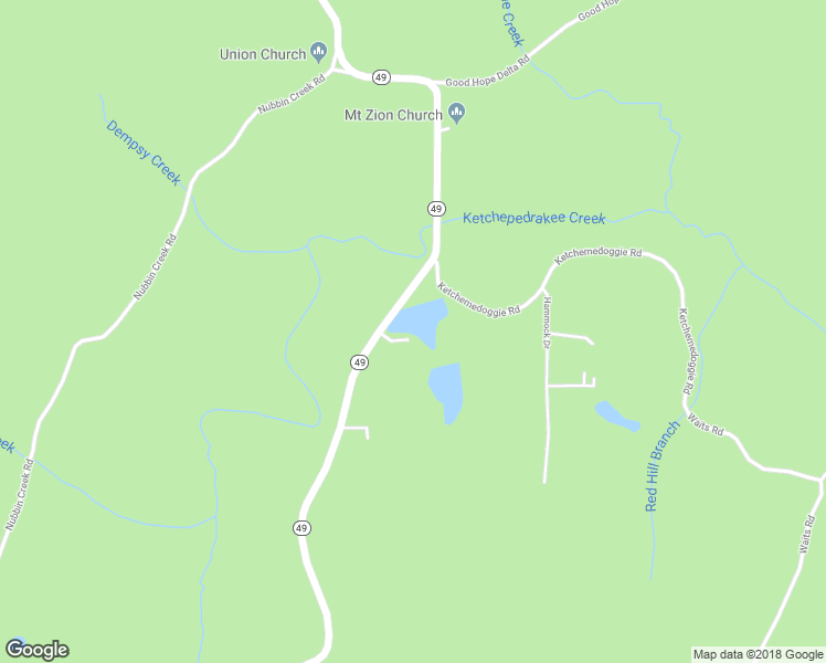 map of restaurants, bars, coffee shops, grocery stores, and more near 72741 Alabama 49 in Delta