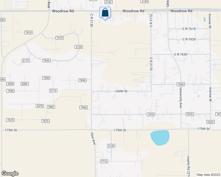 map of restaurants, bars, coffee shops, grocery stores, and more near 2906 County Road 7650 in Lubbock