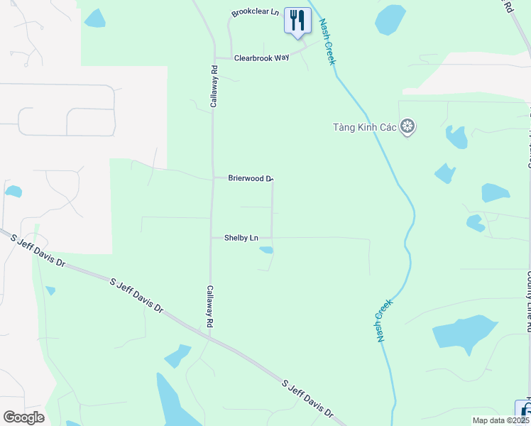 map of restaurants, bars, coffee shops, grocery stores, and more near 100 Brierwood Court in Fayetteville