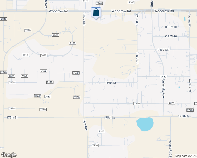 map of restaurants, bars, coffee shops, grocery stores, and more near 2906 County Road 7650 in Lubbock