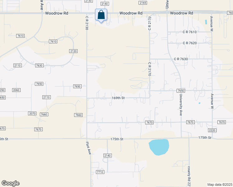 map of restaurants, bars, coffee shops, grocery stores, and more near 2810 County Road 7650 in Lubbock
