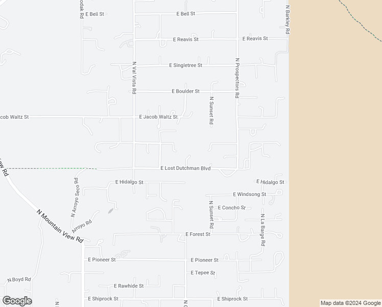 map of restaurants, bars, coffee shops, grocery stores, and more near 2527 North Geronimo Road in Apache Junction