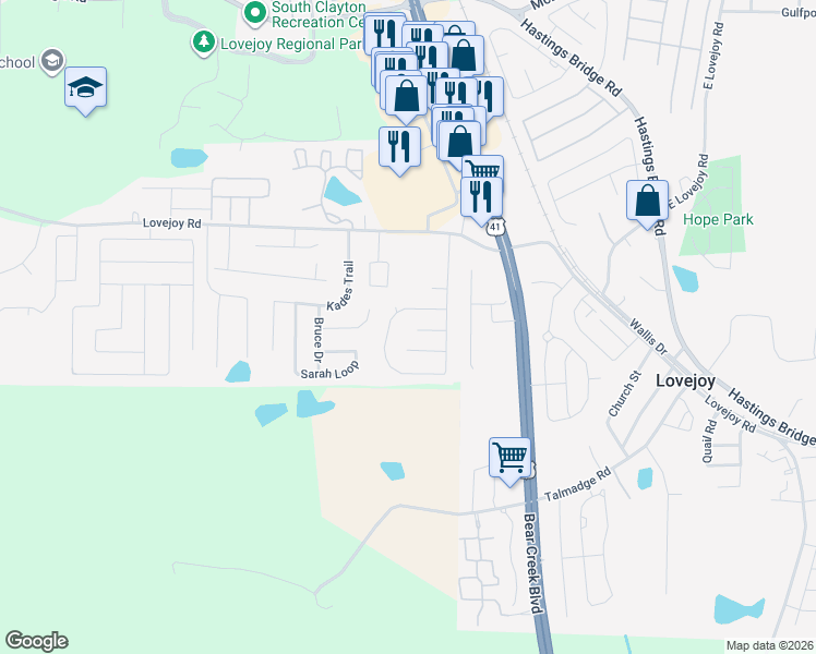 map of restaurants, bars, coffee shops, grocery stores, and more near 2030 Registry Place in Hampton