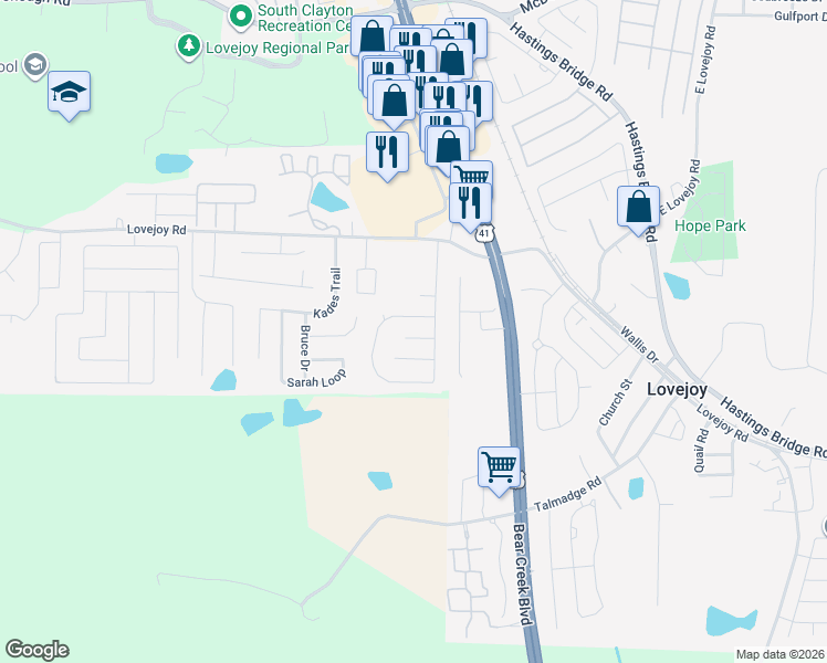 map of restaurants, bars, coffee shops, grocery stores, and more near 2044 Registry Place in Hampton