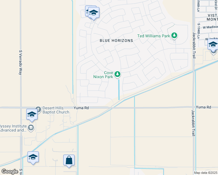 map of restaurants, bars, coffee shops, grocery stores, and more near 913 South 200th Lane in Buckeye