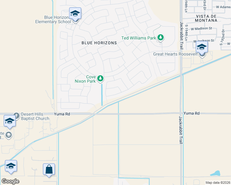 map of restaurants, bars, coffee shops, grocery stores, and more near 19916 West Sherman Street in Buckeye