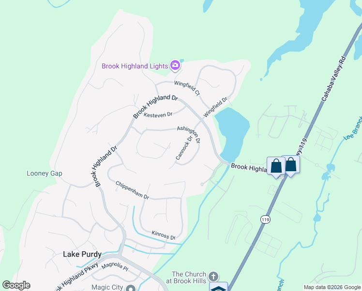 map of restaurants, bars, coffee shops, grocery stores, and more near 3921 Cannock Drive in Birmingham