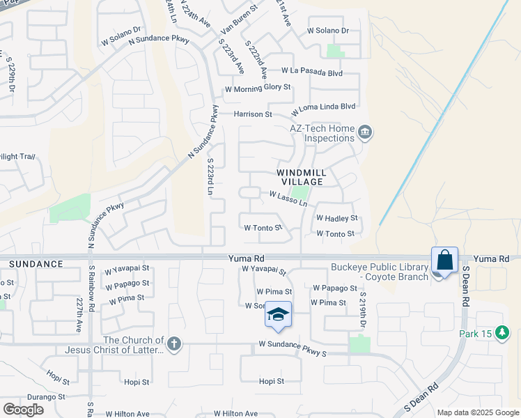 map of restaurants, bars, coffee shops, grocery stores, and more near 22216 West Hadley Street in Buckeye