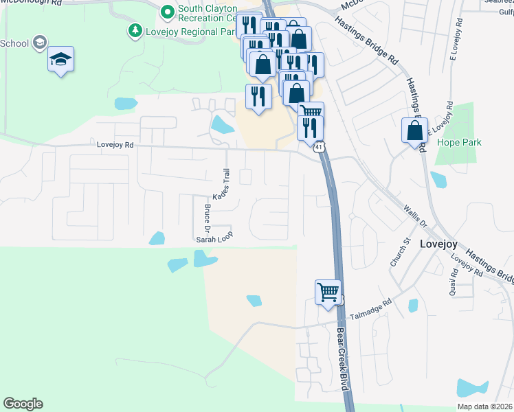 map of restaurants, bars, coffee shops, grocery stores, and more near 2030 Registry Place in Hampton