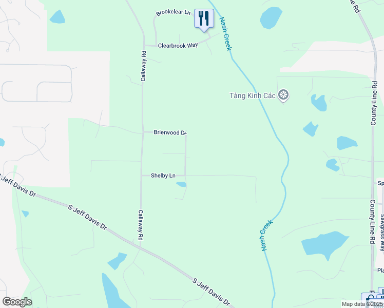 map of restaurants, bars, coffee shops, grocery stores, and more near 220 Brierwood Drive in Fayetteville