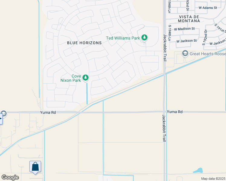 map of restaurants, bars, coffee shops, grocery stores, and more near 19857 West Sherman Street in Buckeye