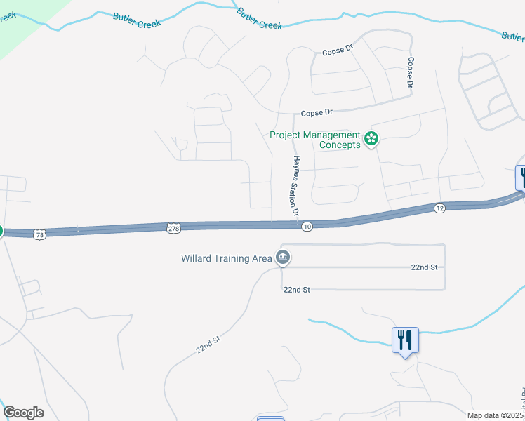 map of restaurants, bars, coffee shops, grocery stores, and more near 713 Goodale Drive in Augusta
