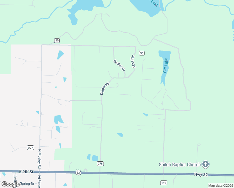 map of restaurants, bars, coffee shops, grocery stores, and more near Moxan Lane in Texarkana