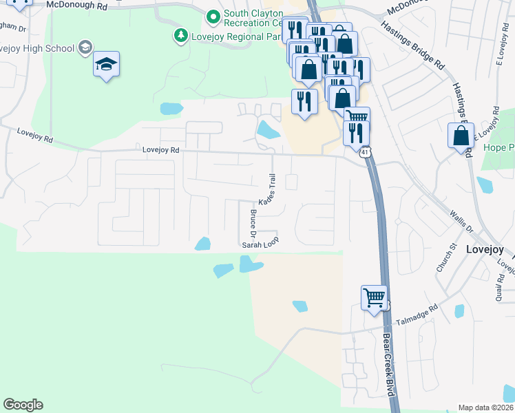 map of restaurants, bars, coffee shops, grocery stores, and more near 11616 Kades Trail in Hampton
