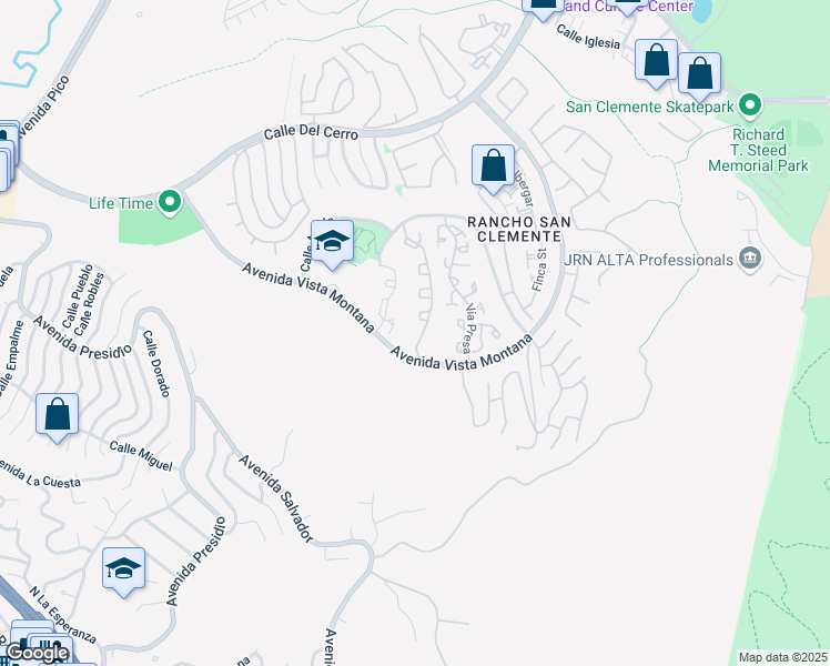 map of restaurants, bars, coffee shops, grocery stores, and more near 240 Avenida Vista Montana in San Clemente