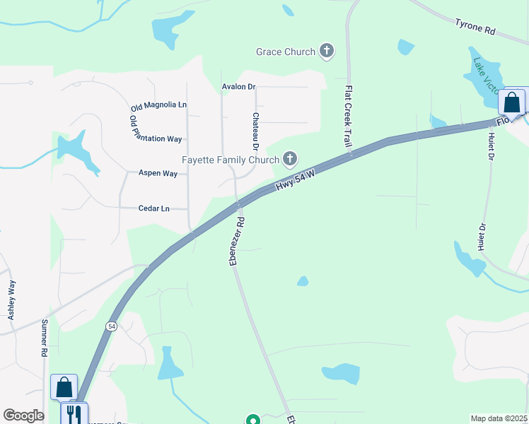 map of restaurants, bars, coffee shops, grocery stores, and more near 1746 Highway 54 West in Fayetteville