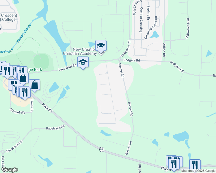 map of restaurants, bars, coffee shops, grocery stores, and more near 85 Wellington Drive in McDonough