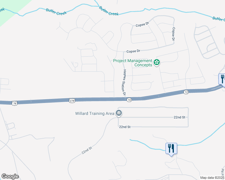 map of restaurants, bars, coffee shops, grocery stores, and more near 713 Goodale Drive in Augusta