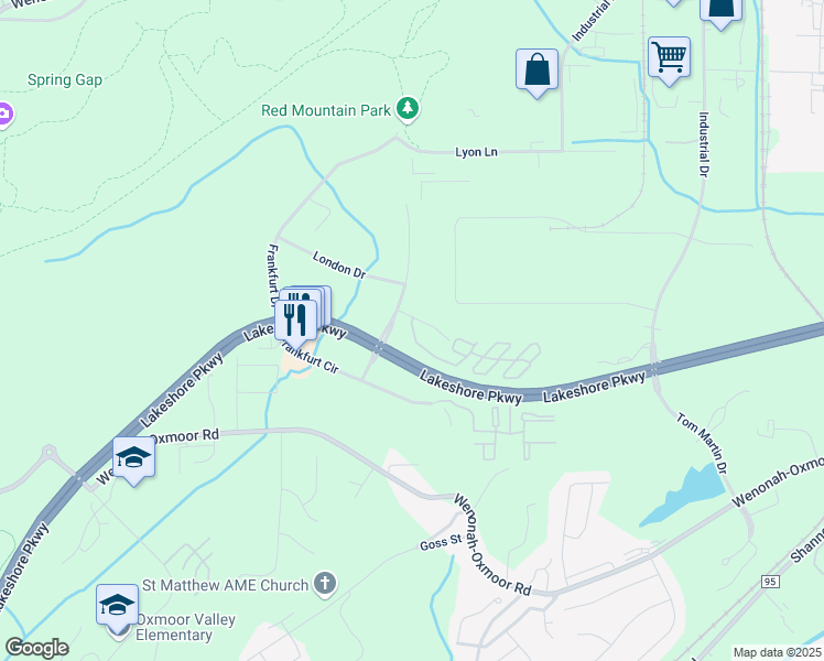 map of restaurants, bars, coffee shops, grocery stores, and more near 201 London Parkway in Birmingham