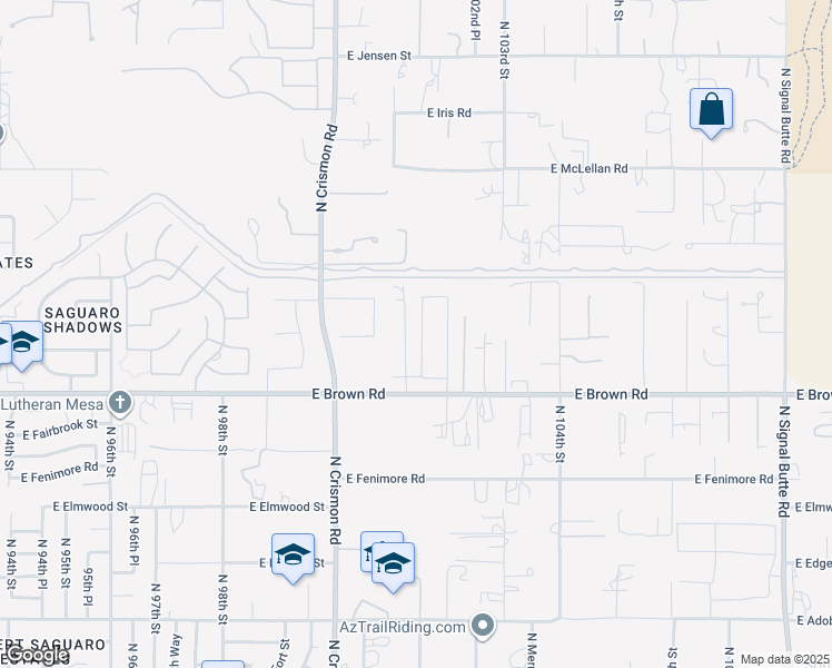 map of restaurants, bars, coffee shops, grocery stores, and more near 1330 North Chatsworth in Mesa