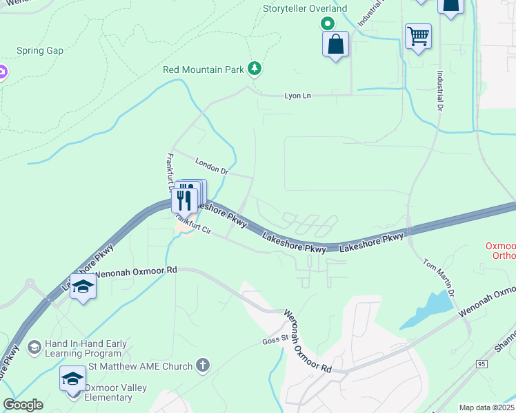 map of restaurants, bars, coffee shops, grocery stores, and more near 201 London Parkway in Birmingham