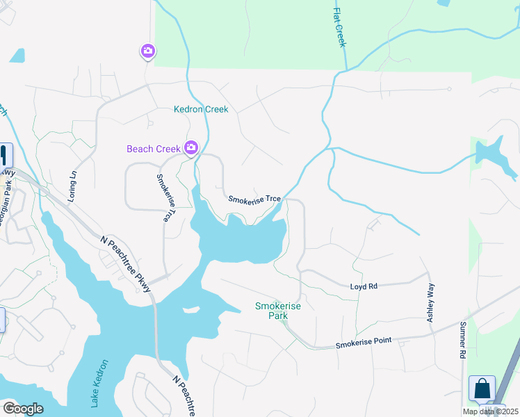 map of restaurants, bars, coffee shops, grocery stores, and more near 244 Smokerise Trce in Peachtree City