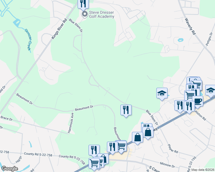 map of restaurants, bars, coffee shops, grocery stores, and more near 562 Blue Stem Drive in Pawleys Island