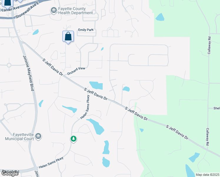 map of restaurants, bars, coffee shops, grocery stores, and more near 105 Adair Circle in Fayetteville