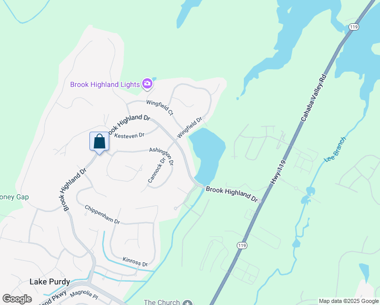 map of restaurants, bars, coffee shops, grocery stores, and more near 3124 Brook Highland Drive in Birmingham