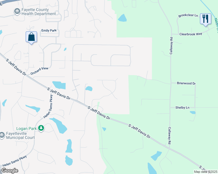 map of restaurants, bars, coffee shops, grocery stores, and more near 145 Diana Drive in Fayetteville