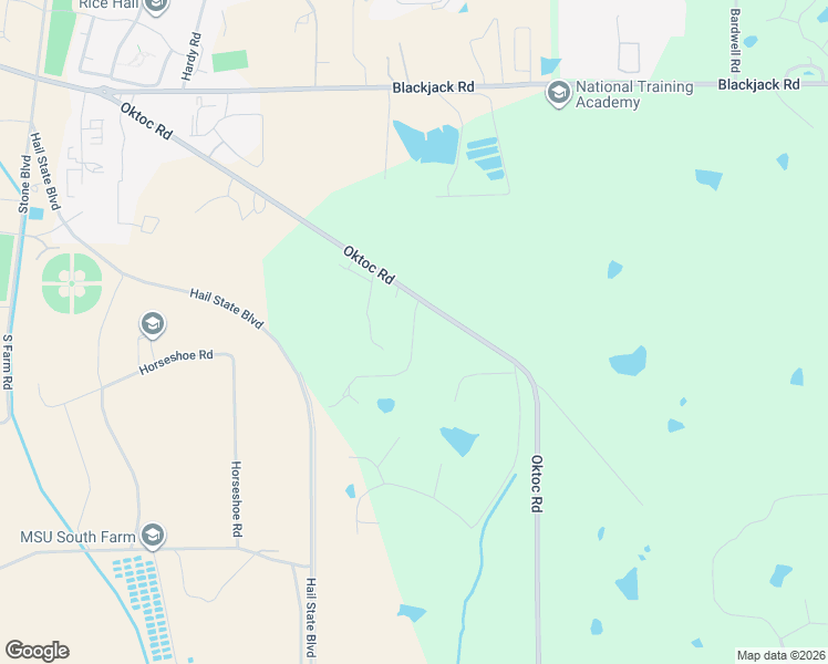 map of restaurants, bars, coffee shops, grocery stores, and more near Peterson Road in Oktibbeha County