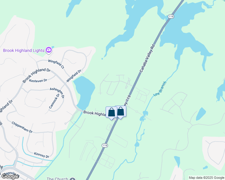 map of restaurants, bars, coffee shops, grocery stores, and more near 2103 Retreat Circle in Birmingham