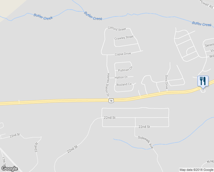map of restaurants, bars, coffee shops, grocery stores, and more near in Grovetown