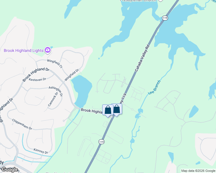 map of restaurants, bars, coffee shops, grocery stores, and more near 201 Retreat Drive in Birmingham