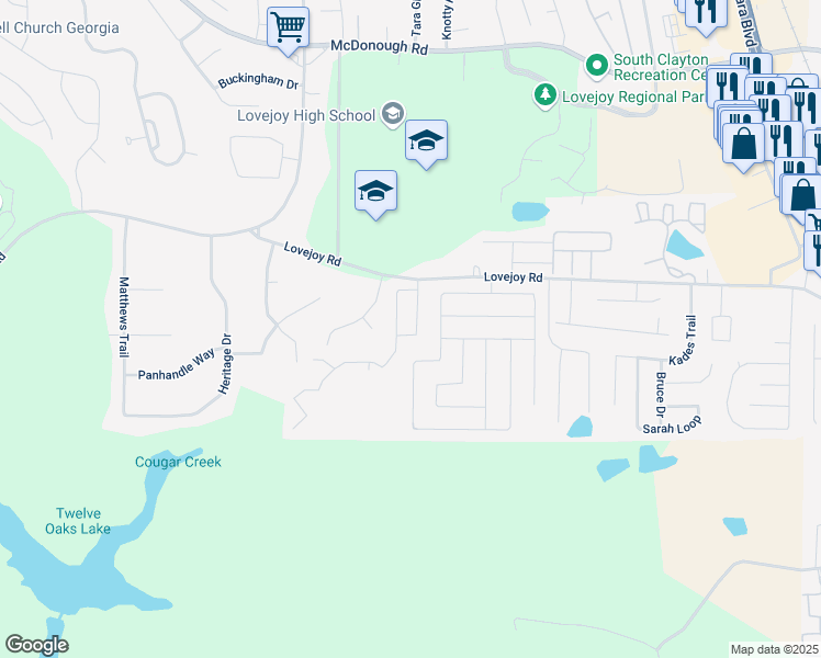 map of restaurants, bars, coffee shops, grocery stores, and more near 11562 Creekstone Road in Hampton