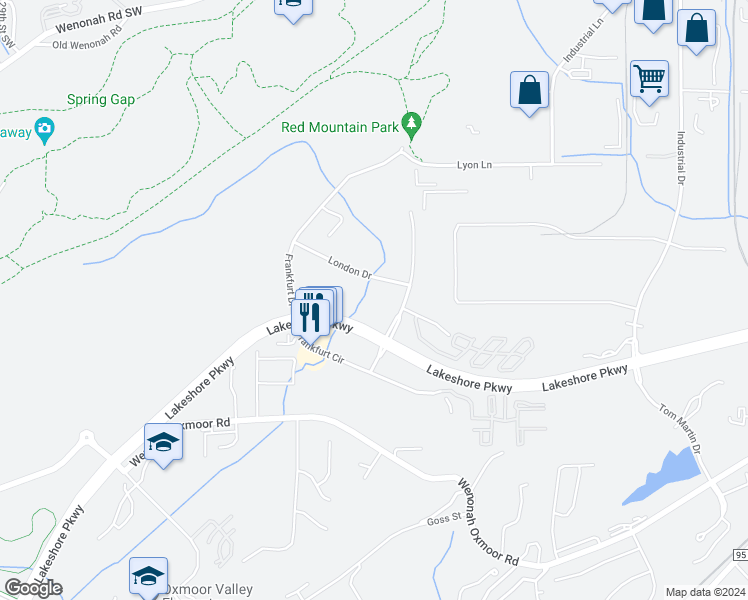 map of restaurants, bars, coffee shops, grocery stores, and more near 210 London Parkway in Birmingham