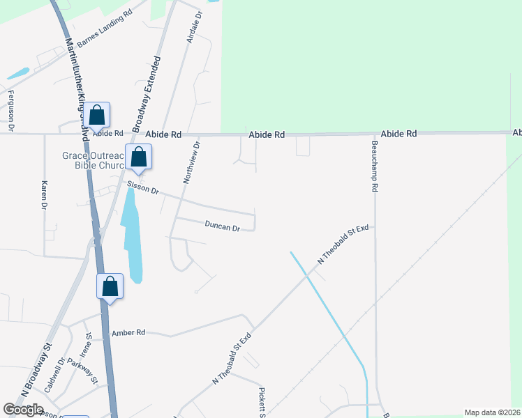 map of restaurants, bars, coffee shops, grocery stores, and more near 1703 Duncan Drive in Greenville