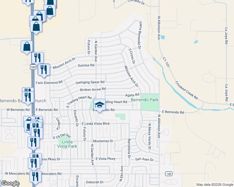 map of restaurants, bars, coffee shops, grocery stores, and more near 857 Agate Road in Roswell