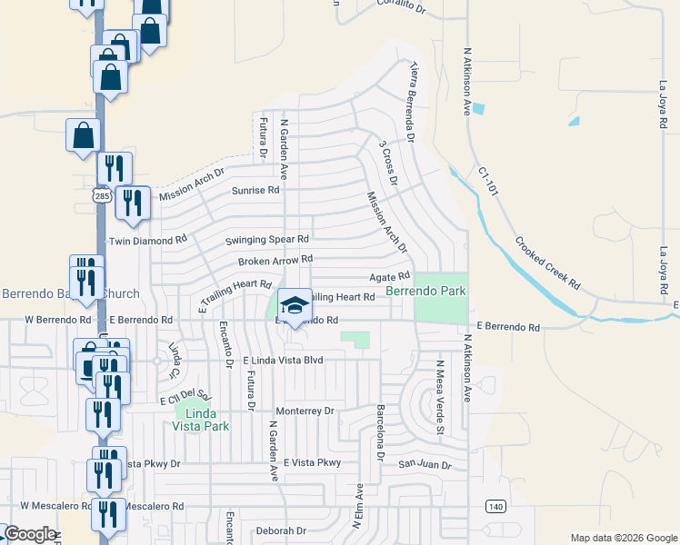 map of restaurants, bars, coffee shops, grocery stores, and more near 812 Agate Road in Roswell