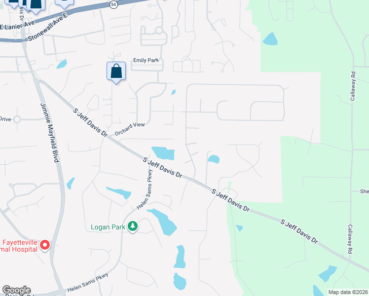 map of restaurants, bars, coffee shops, grocery stores, and more near 225 North Hampton Drive in Fayetteville