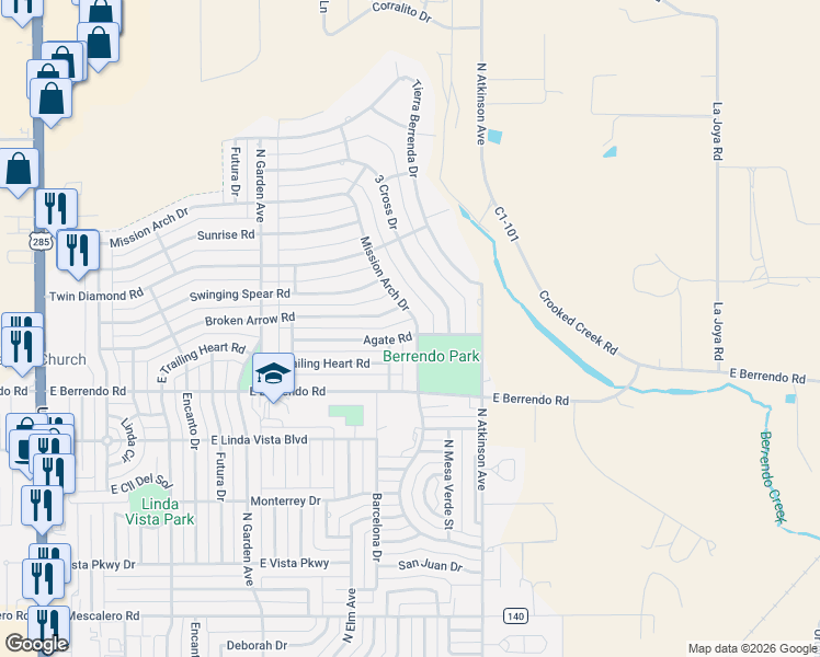 map of restaurants, bars, coffee shops, grocery stores, and more near 911 Agate Road in Roswell