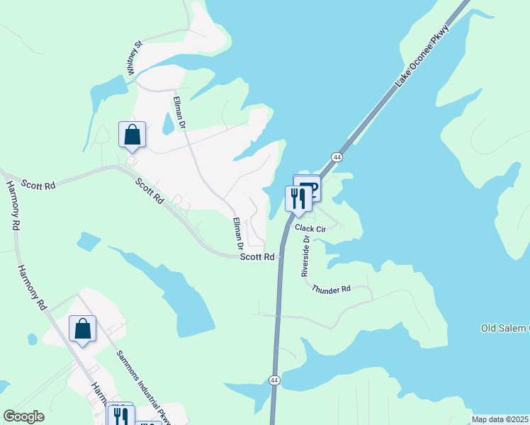 map of restaurants, bars, coffee shops, grocery stores, and more near 102 Blue Heron Cove Drive in Eatonton