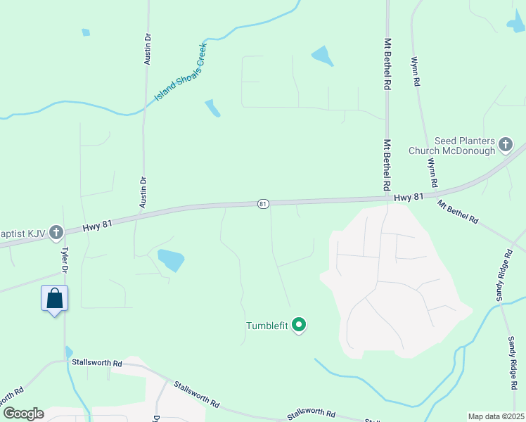 map of restaurants, bars, coffee shops, grocery stores, and more near 3000 Keeneland Boulevard in McDonough